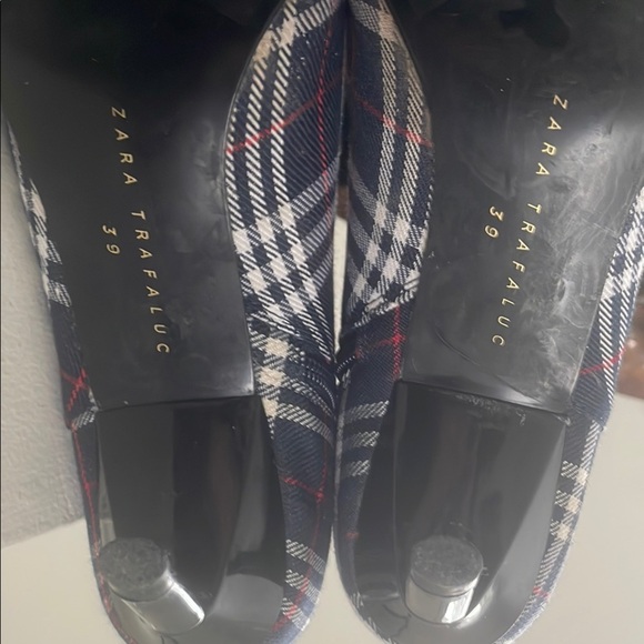 ZARA Tartan Ankle Boots Size 8.5 / EUR 39 - Picture 4 of 6